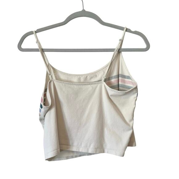 American Eagle Striped Crop Top L | Retro 90s Style Cotton Cami Tank - Picture 2 of 6